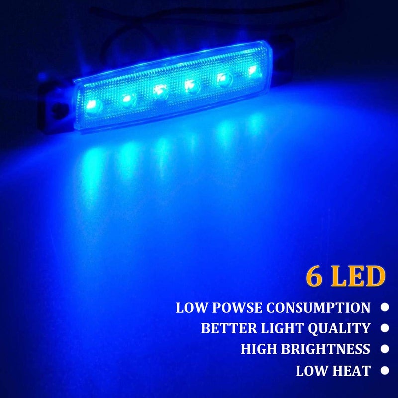 PSEQT 10 Pcs LED Rock Strip Lights Car Exterior Underglow Wheel Fender Well Lighting Kits Waterproof for Golf Cart Wrangler Offroad Truck RV UTV ATV Snowmobile (Blue) - Image 2